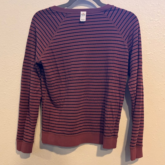 Marine Layer Reversible Raglan Long Sleeve Top Sz Small in Clay/Navy Stripe EUC - Picture 2 of 7
